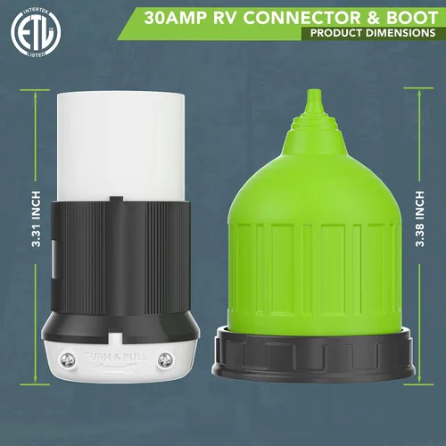 Miniatura 5 de Leisure Cords - Cable de alimentación para autocaravana de 30 amperios, bloqueo de conector de orilla, extremo de repuesto, cierre giratorio marino
