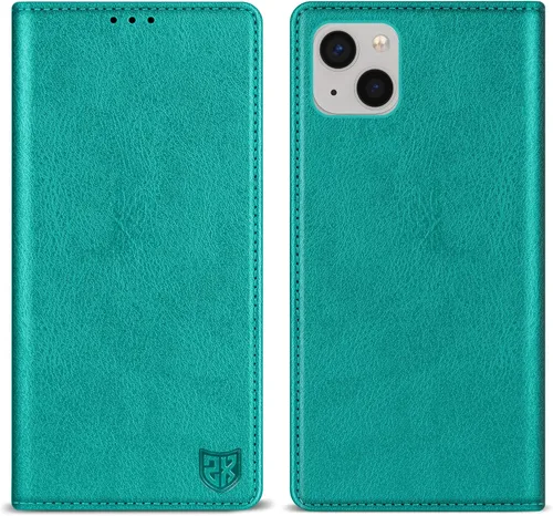 Miniatura 10 de ZZXX Funda tipo cartera para iPhone 13 con bloqueo RFID, soporte de ranura para tarjetas, funda protectora de cuero magnético fuerte plegable
