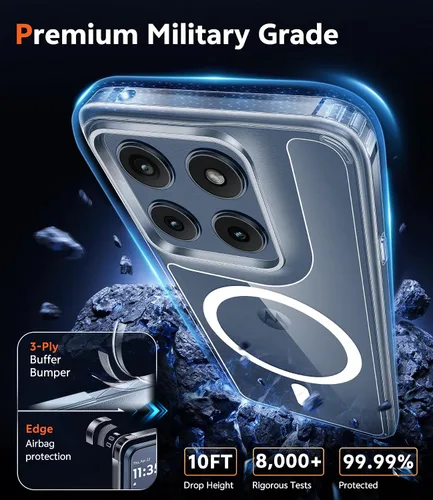 Miniatura 893 de FNTCASE Funda para iPhone 13 Pro-Max: Fundas magnéticas transparentes compatibles con Magsafe Slim anti amarillamiento protección contra caídas