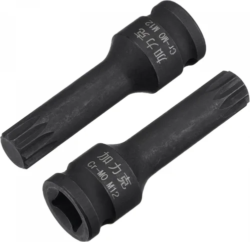 Miniatura 10 de uxcell M7 Impact Spline Bit Socket, 3/8" Square Drive 2.362 in Longitud CR-MO Tamaños métricos 2 Pcs