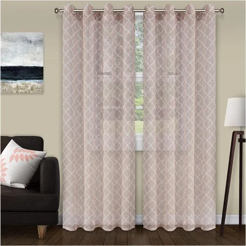 Miniatura 18 de Superior Cortinas de jacquard en cascada metálicas, detalles de ventana, sólidas, texturizadas, modernas, de transición, estilo tradicional