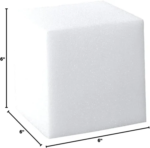 Miniatura 5 de FoamRush Bloques/cubos de espuma (blanco) de 6 x 6 x 6 pulgadas, paquete de 10 bloques de espuma para hoyos para parques de patinetas, empresas