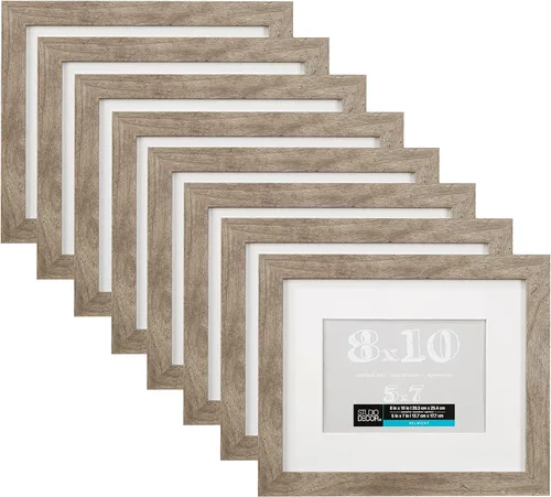 Miniatura 10 de Studio Decor Belmont portarretratos negro de 5 x 7 pulgadas con paspartú de 4 x 6 pulgadas, accesorios para colgar prefijados, pantalla horizontal