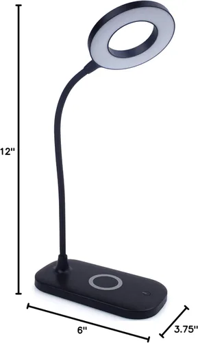 Miniatura 3 de Newhouse Lighting Zlata - Lámpara de escritorio de oficina con 21 LED y puerto USB, con 21 luces LED y puerto USB, carga inalámbrica