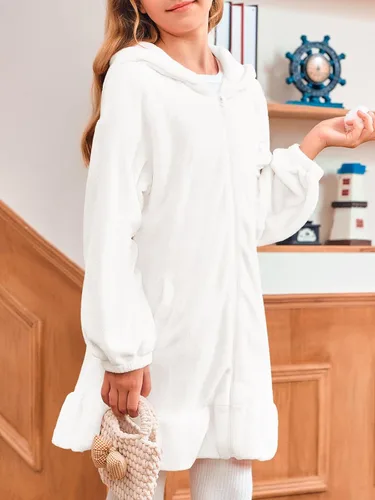 Miniatura 4 de Batermoon Sudaderas con capucha y orejas de conejito para niñas con cremallera de anime, abrigos de gran