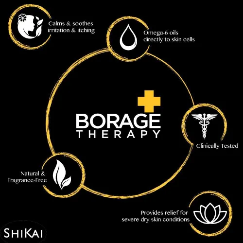 Miniatura 3 de ShiKai Crema de manos Borage Therapy (2.5 onzas) Hidratante sin fragancia para manos y cuerpo Loción de alivio rápido para piel seca Con avena