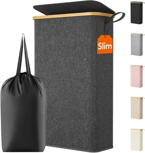 Miniatura 29 de Lifewit - Cesto de lavandería doble de 150L con tapa, canastas grandes para la ropa con bolsas extraíbles, 2 secciones, cestos estéticos