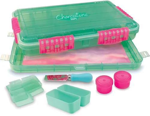 Miniatura 10 de SubSafe Caja fuerte para charcutería, sin BPA, tabla de embutidos segura para alimentos con tapa y asa, organizador portátil de bandeja