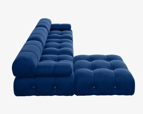 Miniatura 7 de WJShome - Sofá seccional modular con otomano, sofá convertible de 103.95 pulgadas con chaise reversible, sofá minimalista en forma de L de Azul