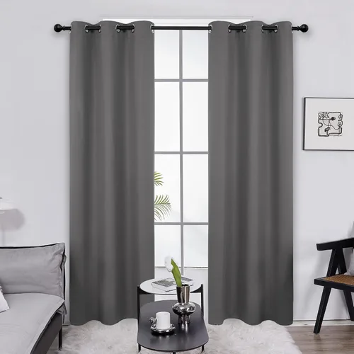 Miniatura 197 de Deconovo Cortina opaca, para oscurecer la habitación Gris claro