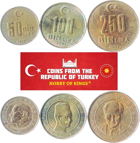 Miniatura 2 de Juego de 3 monedas de Turquía. 1, 5, 10 liras. 1981-1983