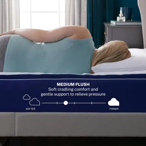 Miniatura 4 de Sleep Innovations Skyler - Colchón de espuma viscoelástica de gel refrescante de 12 pulgadas, parte superior de almohada de relleno de fibra