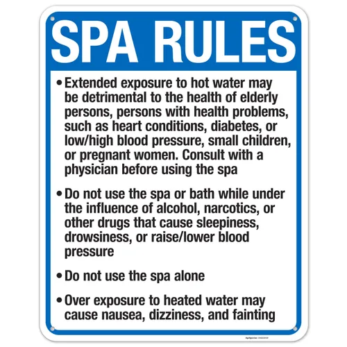 Miniatura 13 de New Mexico Spa Rules Sign, Complies with State of New Mexico Pool Safety Code, 24x30 Inches, 3M EGP Reflective .080 Aluminum, Fade Resistant, Made