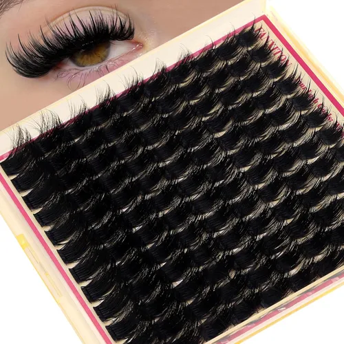 Miniatura 19 de Extensiones de racimos de pestañas voluminosas con racimos de manga puntiagudos, 300D, pestañas de 10-18 mm de grosor, extensiones de pestañas