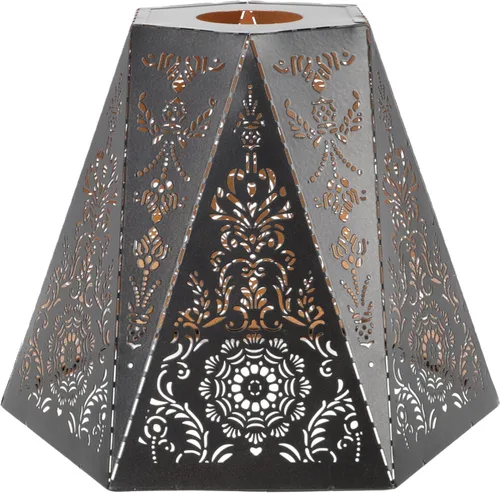 Uonlytech Pantalla de hierro hueco de 6.69 x 7.08 x 6.73 pulgadas, cubierta de lámpara de mesa, lámpara de arte decorativa para sala de estar,