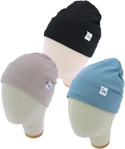Miniatura 91 de Gorro de punto para recién nacido, para niños y niñas, con forro de satén sedoso, gorro para niños pequeños