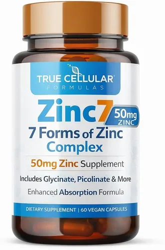 Zinc7 Apoyo inmunológico diario (50mg): Complejo de zinc de triple acción para sueño profundo, claridad mental e inmunidad fuerte | Energía natural,
