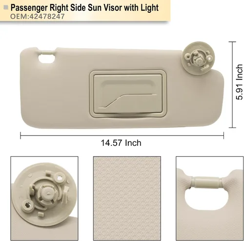 Miniatura 4 de NHILES Reemplazo de visera solar para el lado izquierdo del conductor y del pasajero derecho compatible con Chevy Sonic Spark 2012-2020 2011-2022