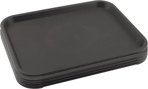 Miniatura 16 de Paquete de 5 bandejas azules de comida rápida de 13.8 x 10.6 pulgadas, bandejas rectangulares grandes para servir restaurante, bandejas de plástico