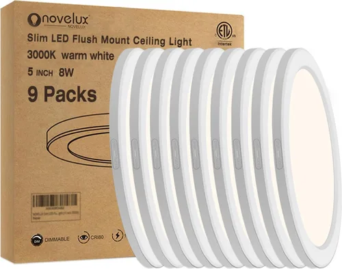Miniatura 23 de Lámpara de techo de montaje empotrado de 5 pulgadas, regulable, luz de techo LED blanca de 5000 K, lámpara de techo redonda ultrafina para 2-Blanco