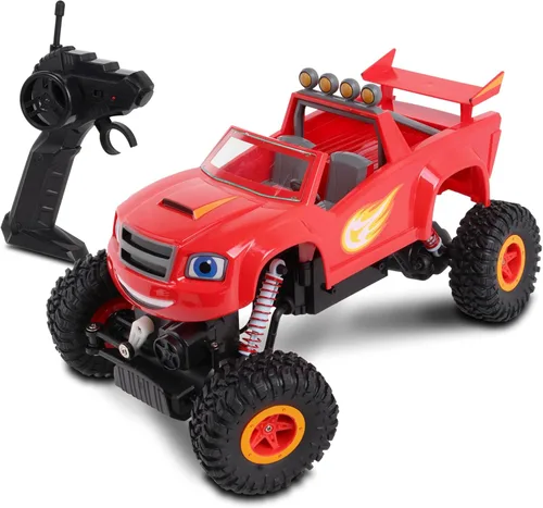 NKOK Blaze & The Monster Machines: RC Rock Crawler - Blaze Monster Camión 4x4 con control remoto, escala 1:16, 2.4 Ghz, listo para funcionar (6501),