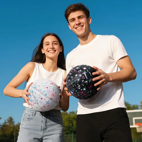 Miniatura 4 de Kuangmi Serie Rosa Balón de Baloncesto, Diseño Premium Estampado para Rendimiento Callejero, Tamaño Oficial para Hombres 7 de 29.5 Pulgadas