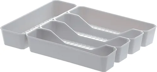 Miniatura 18 de Spectrum Diversified Hexa - Bandeja organizadora de cajones de cocina moderna, utensilios y cubiertos, organizador de 6 divisores, 13 x 16, gris