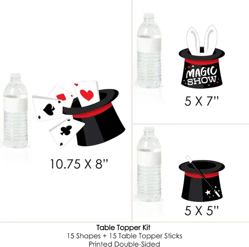 Miniatura 7 de Big Dot of Happiness Ta-Da, Magic Show - Palitos mágicos para centro de mesa de fiesta de cumpleaños, juego de 15