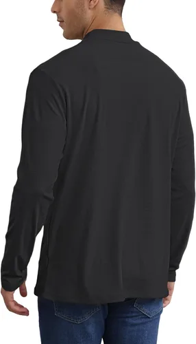 Miniatura 4 de Camisetas casuales de cuello alto falso para hombre, manga larga, térmicas, elásticas, básicas, ligeras, camisetas