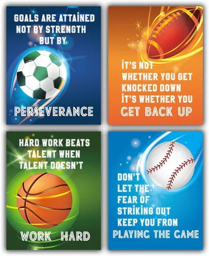 Póster deportivo de frases motivacionales, cita deportiva, inspiradora, arte de baloncesto, fútbol, béisbol, fútbol, para dormitorio, sala de