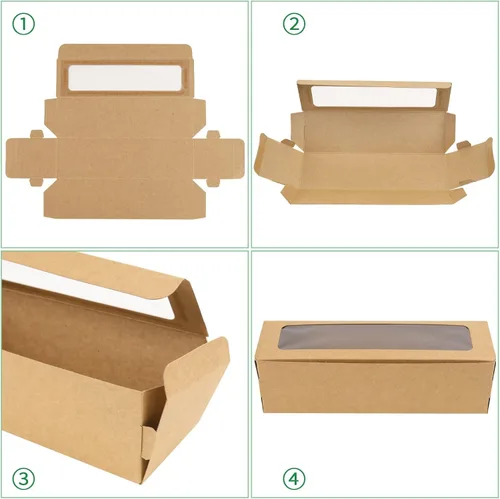 Miniatura 6 de NPLUX - Paquete de 25 cajas de macarrones para 5-7 macarrones, fresas, cajas de embalaje con cinta para regalos dulces, regalos de graduación