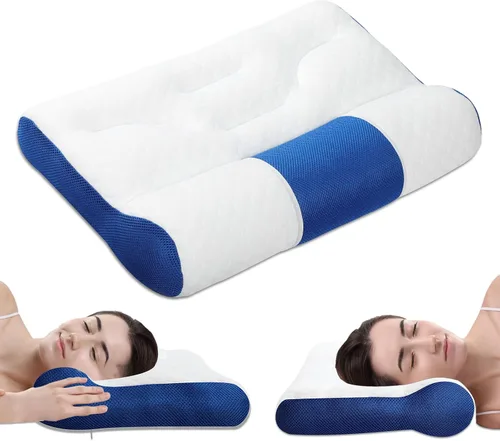 Almohada ergonómica, almohada cervical para aliviar la tensión del cuello, almohada cervical para dormir, almohada cervical de apoyo cervical para