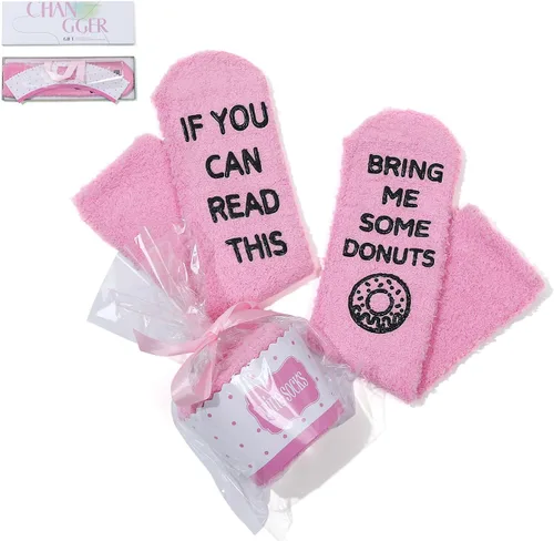 Miniatura 12 de CHANGGER Calcetines unisex con texto en inglés "If You Can Read This Bring Me Some Fuzzy Funny Saying Crew Socks Christmas Unisex Gift