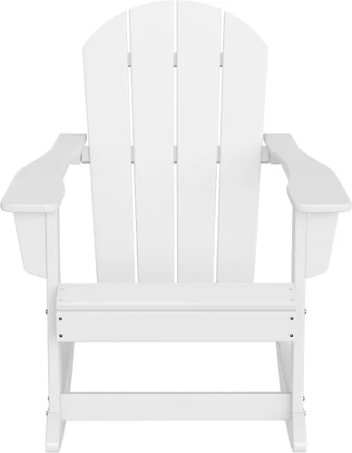 Miniatura 196 de WestinTrends Silla mecedora Malibu de poliéster para exterior/patio Adirondack, Negra