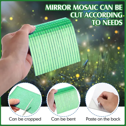 Miniatura 3 de Azulejos de mosaico autoadhesivos para proyectos de manualidades, 0.197 x 0.197 in (verde, 7200 piezas)