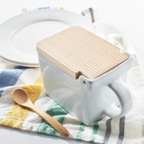 Miniatura 8 de Zero Japan Bee House - Caja de sal premium con tapa de Hinoki - Recipiente para sal marina y especias - Elegante contenedor para encimera de cocina