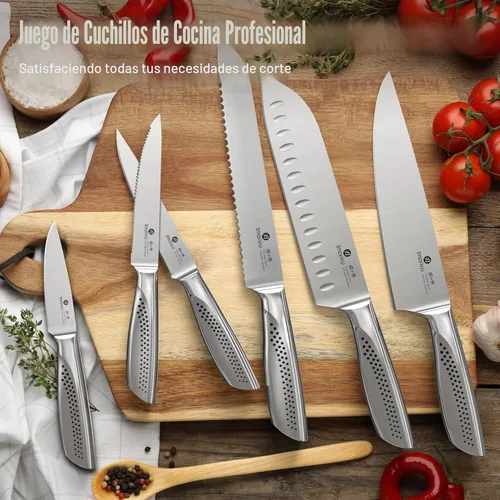 Miniatura 8 de imarku® Juego de Cuchillos, Acero Inoxidable HC Japonés, Juego de Cuchillos de Cocina de 15 Piezas con Bloque con Afilador Integrado, Juego