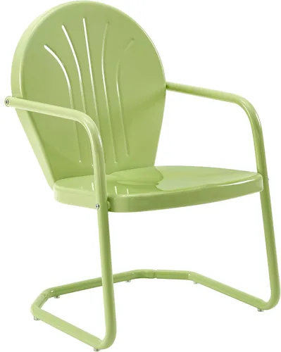 Miniatura 2 de Crosley Furniture CO1001A-KL Griffith - Silla de metal retro para exteriores, Key Lime y CO1011A-KL Griffith - Mesa auxiliar de metal retro