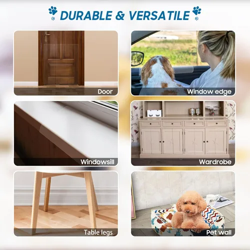 Miniatura 2 de Protector de puerta contra arañazos de perros, protector de garra de puerta flexible transparente y resistente, protector antiarañazos para muebles