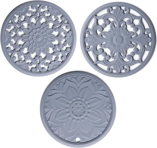 Miniatura 8 de Salvamanteles de silicona para platos calientes, mesa, encimera, antideslizantes, resistentes al calor, salvamanteles modernos para tetera