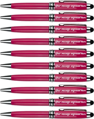 Miniatura 10 de Ancolo Bolígrafos publicitarios personalizados con lápiz capacitivo, personalizados con tu logotipo o mensaje, bolígrafos con nombre, número