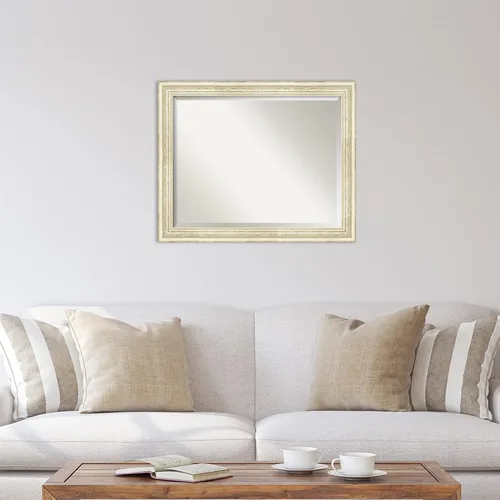 Miniatura 6 de Amanti Art Espejo de pared, espejo de marco de madera blanca lavada para decoración de pared o uso como espejo de baño para sobre el fregadero