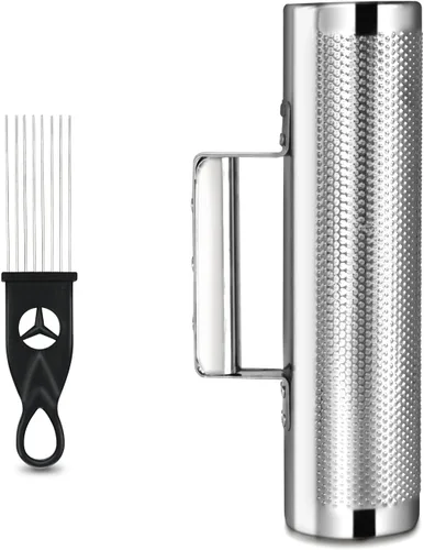 Soulmate Güiro de 10"x3" - Instrumento de Metal Güiro de Acero Inoxidable, Instrumentos Profesionales de Percusión Latina, Herramienta con Raspador