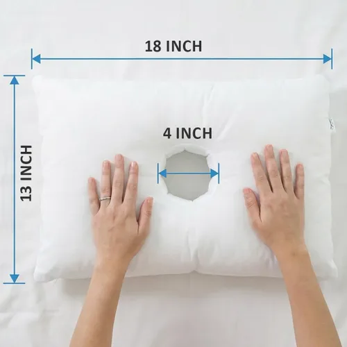 Miniatura 5 de SleepEasy - Almohada CNH de algodón cómoda con orificio para las orejas para dormir de lado, alivio de presión y dolor, ergonómica, transpirable e