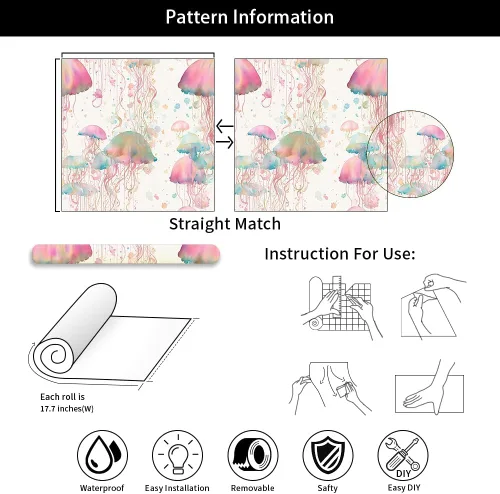 Miniatura 7 de Papel tapiz autoadhesivo de 18 x 236 pulgadas, papel de contacto extraíble para despegar y despegar, papel de pared fácil de despegar para cocina