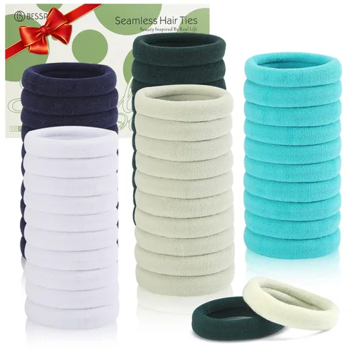 Miniatura 10 de Coleteros para cabello grueso o fino, elásticos, para niña o mujer, sin costuras, suaves, 100 piezas Colores marrón oscuro