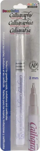Uchida 125-C-SLV Marvy - Marcador de pintura para caligrafía, punta de cincel, color plateado