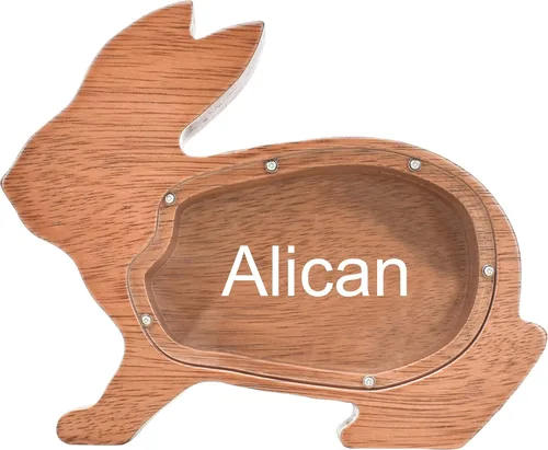 Miniatura 11 de Alcancía de madera personalizada, alcancía creativa con forma de animal, decoración personalizada para el hogar, regalos de cumpleaños de Navidad Oso