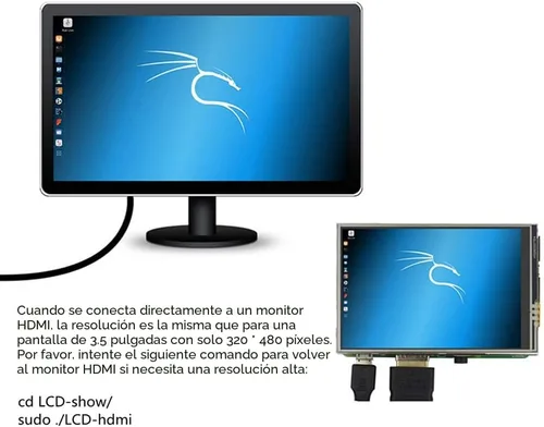 Miniatura 4 de para Raspberry Pi 3 B+ Pantalla táctil de 3.5 pulgadas con estuche, monitor TFT LCD de 320x480 píxeles