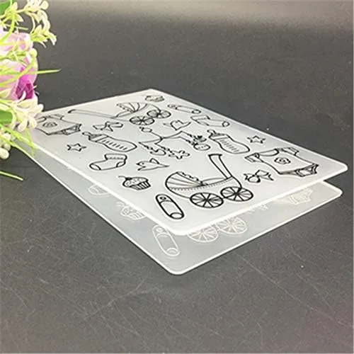 Miniatura 2 de Carpeta de grabación en relieve de plástico para álbum de recortes DIY álbum de fotos Herramienta de tarjeta Plantilla de plástico